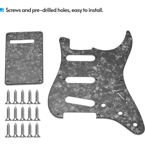 8 Hole Guitar Pickguard Set 3 Ply Panels with Backplate & Screws for ST Guitar Pickguard guitar accessories guitar parts