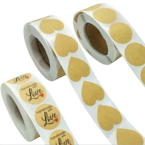 5000Pcs Per Lot Blank Sealing Sticker Kraft Paper DIY Handmade Gift Decoration Scrapbook Packaging Round Label 25mm