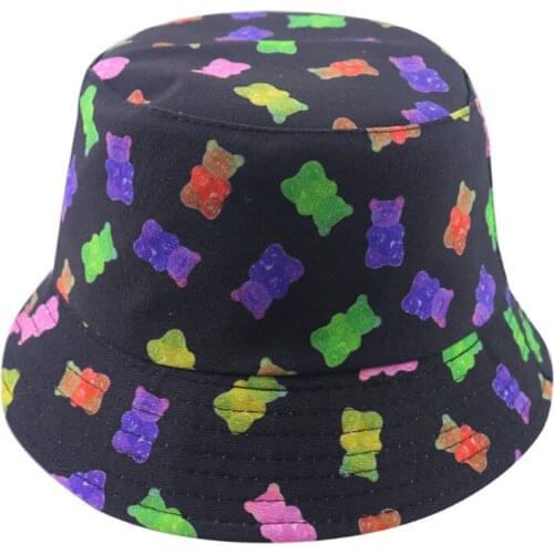 New Fashion Reversible Black White Cow Pattern Bucket Hats Fisherman Caps For Women Gorras Summer