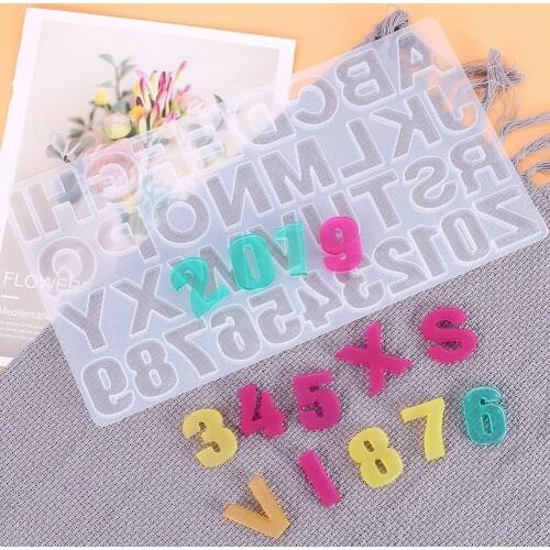 2021 New Alphabet Resin Silicone Molds Backward LETS RESIN Letter Number Silicone Molds accessories m099