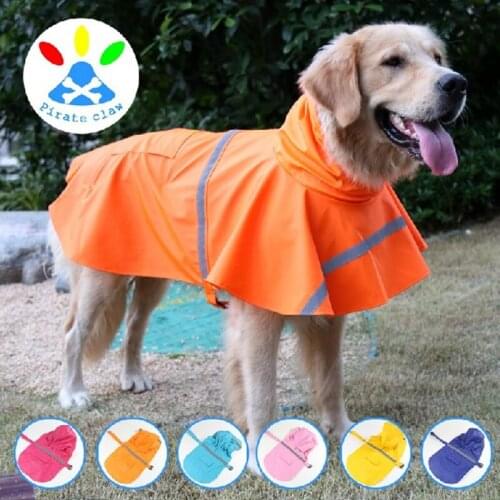 New Style Pet Raincoat Large Dog Raincoat Labrador Golden Retriever Reflective Waterproof Snow-Proof Big Dog Clothes 4 Small Dog