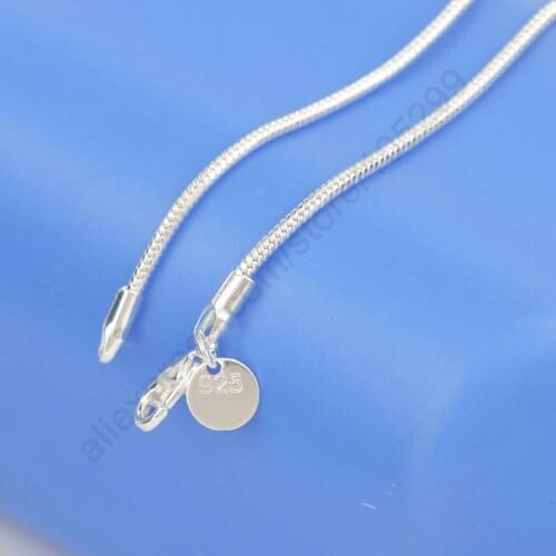 One Piece Retail Fast Shipping 16-24Inch Fashion Charm 925 Sterling Silver Smooth Snake Necklace Chain Jewelry Fit For Man Woman