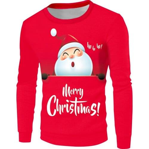 OGKB New Unisex 3D Printed Christmas Santa Claus Sweatshirts Men/Womens Funny Long Sleeve Shirts Cartoon Xmas Party Pullover