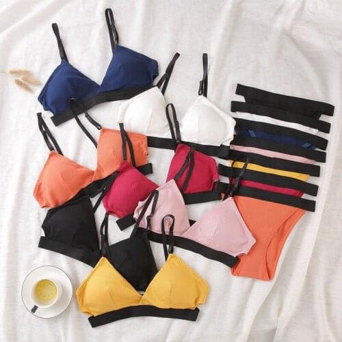 OINOINOS 2019 Fashion Bra Set Women Striped Underwear Push Up Seamless Lingerie Female Bra Briefs Set