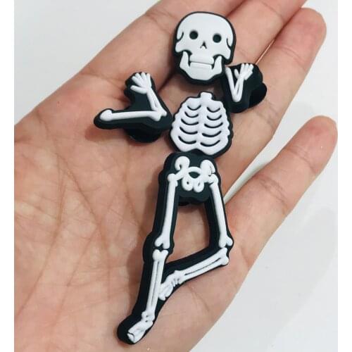 Wholesale 50PCS Mix Scared Skeleton PVC Craft Flat Back DIY Cool Phone Case Embellishment Scrapbooks Party Gifts