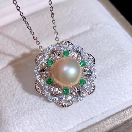 Wholesale 925 Sterling Silver Pendant Base Settings Mountings Findings Parts for Pearl Crystal Jade Agate Beads Stones