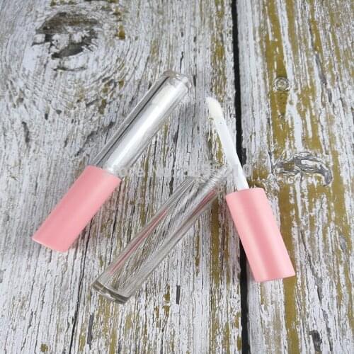 2.5ml Plastic Lip Gloss Tube Small Lipstick Tube with pink cap Sample Cosmetic Container DIY F368