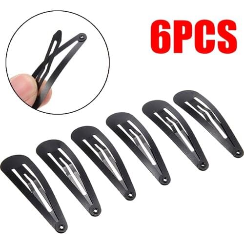 6pcs/pack Portable Black Snap Hair Clips Women Girls Hairpins Barrette Hairgrip Child Headwear Hair Styling Tools Accessories