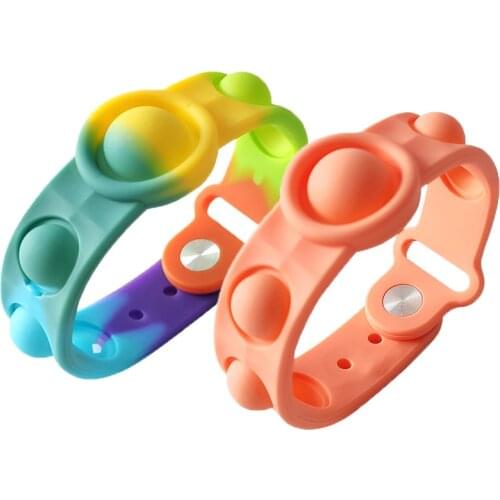 Portable Press Decompression Toys Fidget Simple Dimple Sports Bracelet Toy Stress Relief Hand Figet Toy Soft Silicone Wristband