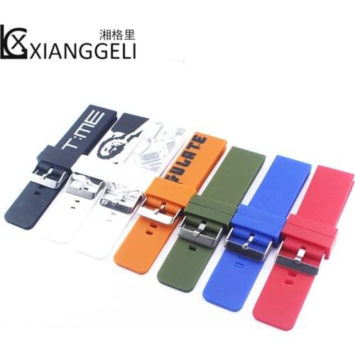 Watch accessories Silicone strap 26mm pin buckle strap Suitable for Garmin Officine and other outdoor sports mens watch band