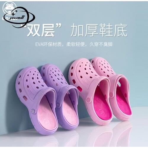 36-40 Womens Mules & Clogs Summer Female Sandals Flat With Mixed Colors Breathable Beach Slippers Ladies Garden Shoes Hy17