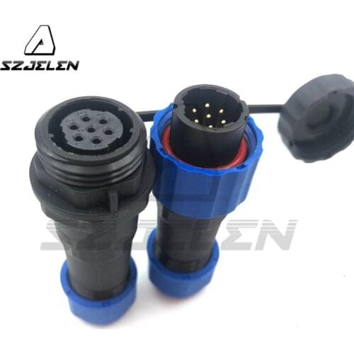 SD16TP-ZM ,Waterproof and dustproof 7pin plug and socket, LED power wire connector ip68 Automotive Connectors Male and Female