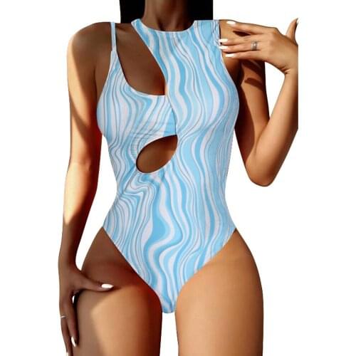 Sexy One Piece Swimsuit 2021 Swimwear Women Solid One Shoulder Bodysuit Push Up Monokini Brazilian Bathing Suit Summer Beachwear