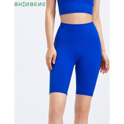 SHINBENE HI CLOUD 8" No Camel Toe Yoga Exercise Biker Shorts Women Second Skin Feel High Waist Workout Gym Sport Athletic Shorts