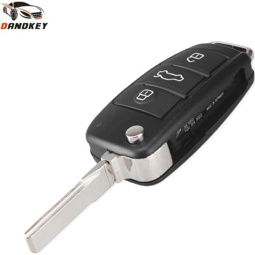 Dandkey Replacement 3 Buttons Flip Car Key Remote Folding Key Cover Shell Fob Case Key For Audi A2 A3 A4 A6 A6L A8 S5 Q7 TT