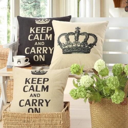 KEEP CALM AND CARRY ON Pillowcase Home Decorative Sofa Cushion Cute Seat Cushion KC718
