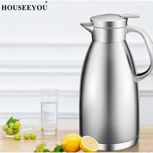 1.8L 2.3L Thermos Stainless Steel Double Walled Vacuum Thermal Water Pot 12 Hour Heat Retention Vacuum Flask Coffee Pot Tea Pot