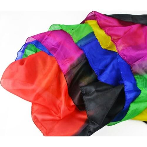 Magic Rainbow Silk Streamer 45cm*1000cm Silk Fountain Waterfall Silk Magic thin silk scarf magic props magia Email Video to you