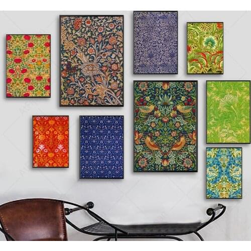 William Morris British Arts and Crafts Posters Vintage Canvas Painting Print Antique Victorian Wall Art Picture Home Room Decor