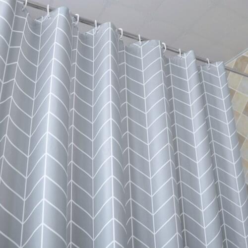 Modern Style Shower Curtains Blue Plaid Bathroom Curtain Waterproof Peva Partition Curtain Bathtub Mildew Bath Screens With Hook