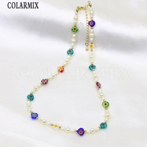 3 Pcs Natural Pearls Strand Colorful Bead Necklace Fresh water Pearls Jewelry Accessories Jewelry Necklace Gift 9930