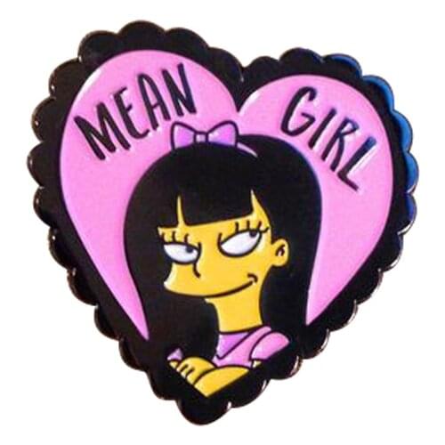 Mean girls heart enamel pin movie quote badge cartoon funny brooch Karen lapel pin women collar accessory