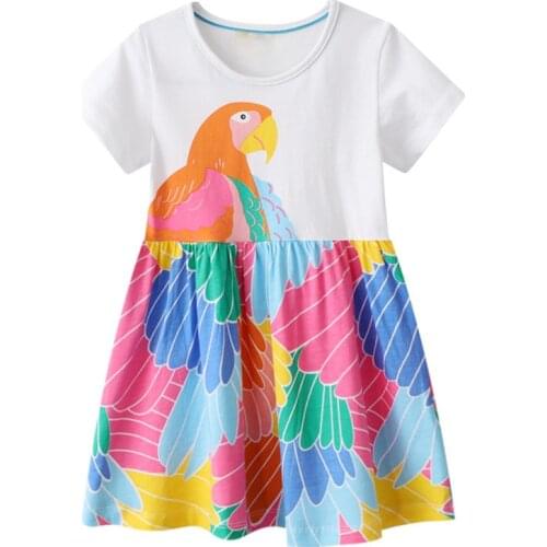 2021 Dress Animals Owl Dresses Summer Costume Kids Clothes Girls Sukienki Vestidos De Verano Short Sleeve Robe Vetement Fille