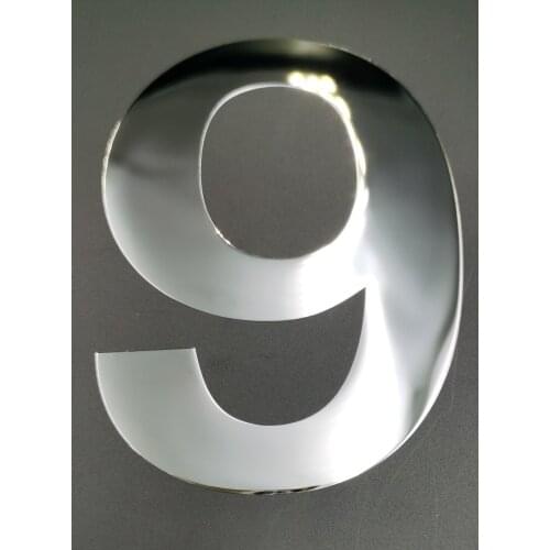 4 Nich (0-9) Metal House Number Wheelie Bin Stickers Street Name, Home, Office, Business, Apply Door Sign Mail Box Numbers