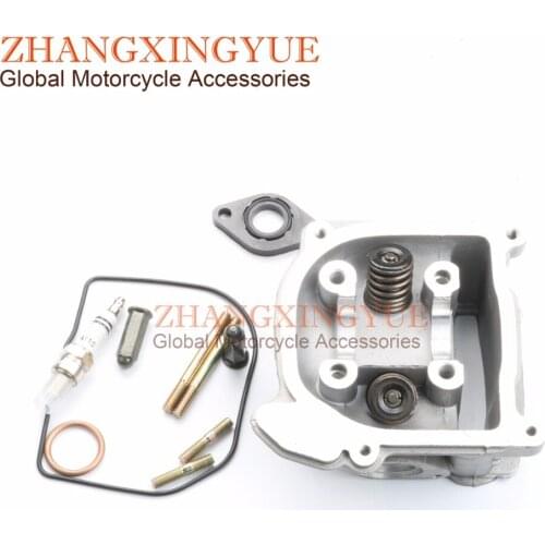 60cc NON EGR Cylinder Head Kit &A7TC Spark Plug for GY6 50cc 44mm 139QMB 16mm 18mm valve Scooter 4T