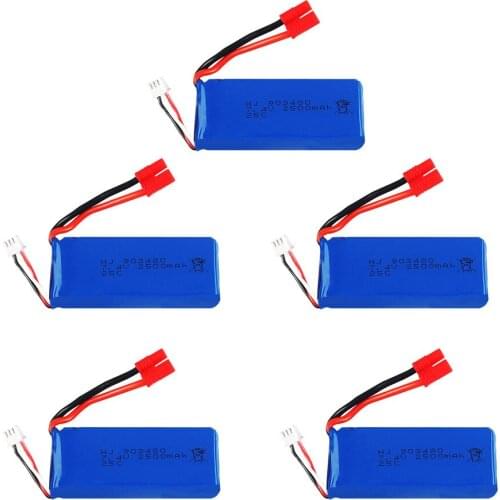 5PCS 7.4V 903480 Toys Battery For Syma X8C X8W X8G RC drone parts 7.4V 2500mAh lipo battery 25C banana Plug