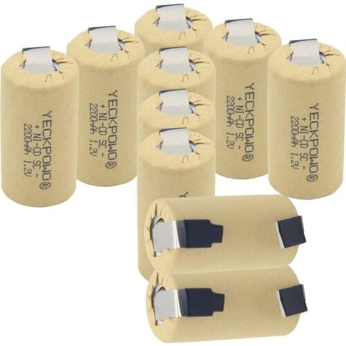 Akkumulator SC batteries 1.2V NICD soldering tape akkus welding tabs sub C battery 2200mAh nickel sheets for cordless drills