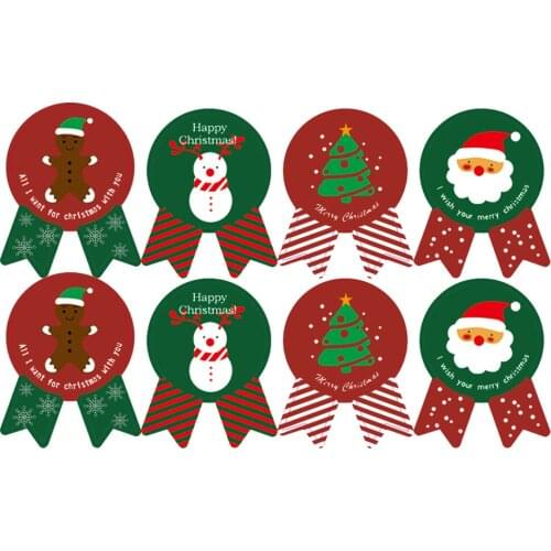 Amawill 80 Pcs/Lot Christmas Series Badge Design Sealing Sticker Posted Baking Cookie Bags Decoration Gift Sticker Gift Label