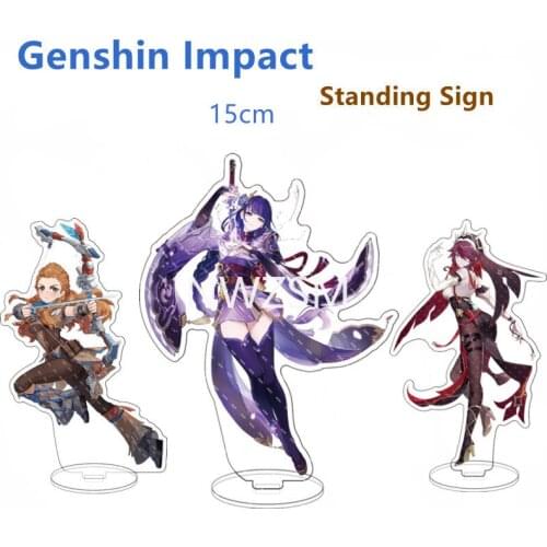 Genshin Impact Zhongli Acrylic Stand Model Plate Desk Decor Standing Sign Keychains Cosplay School Bag Backpack Pendant