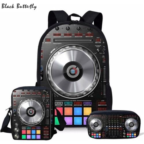 Kids 2020 DJ School Bag Set Cool Music Punk Loudspeaker Print Backpack For Girls Boys Satchels Kids Bag Cartoon Bookbags