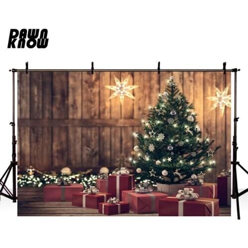 DAWNKNOW Gift Box Christmas Tree Photography Background Backdrop Indoor For Family Celebrations Event Photocall Customize lv1138