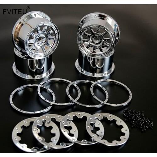 FVITEU Plastic Chrome Wheel Hub Set For 1/5 HPI Baja 5B SS 5T 5SC Rovan King Motor