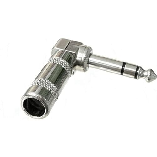 6.35mm male right angle connector microphone plug big 3 core soldering