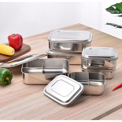Lunch Box For Kids With Compartment 304 Stainless Steel Bento Box Leak-proof Food Container Dinnerware Japanese Kichen Accessory