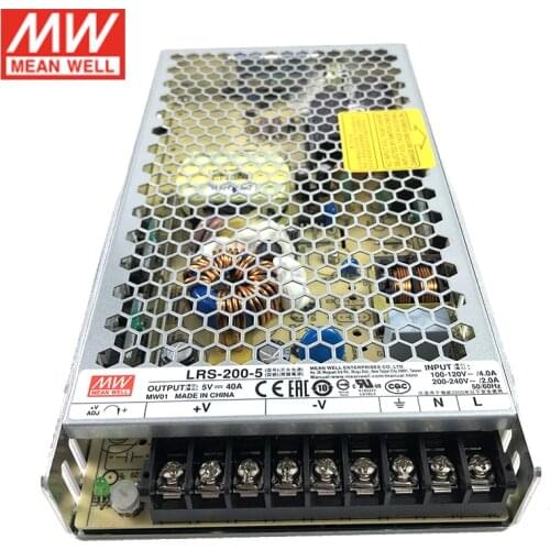MEAN WELL LRS-200-5 200W 5V Switching Power Supply 110V/220V AC to 5V DC 40A 200W Meanwell dc Power Supply Replace NES-200