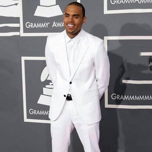 2020 Men White Notch Lapel Suit With Pants Groom Tuxedo Wedding Formal Slim Fit Suit Blazer Custom Made Male Two Pieces Suit