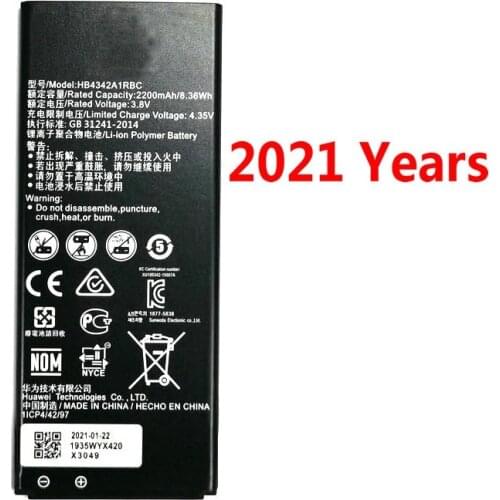 2021 New HB4342A1RBC Battery For Huawei Y5II Y5 II 2 Ascend 5+ Y6 honor 4A SCL-TL00 honor 5A LYO-L21 Phone 2200mAh Battery