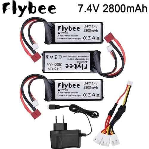 Upgrade 2500mAh 7.4V 2800mah 25C Lipo Battery for Wltoys 12428 12423 RC Car parts 7.4V Battery for feiyue 03 Q39 rc toys Battery