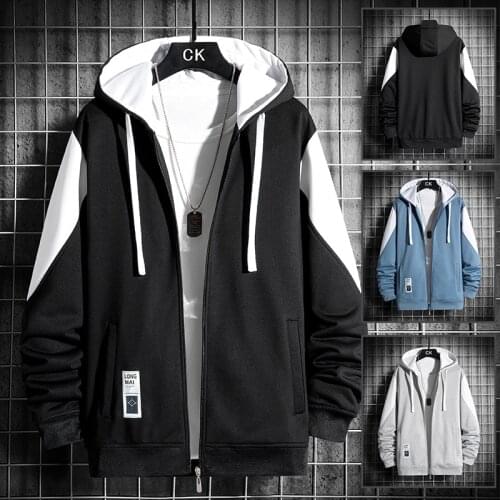 Overcoat mens hooded jacket spring autumn 2021 new hooded jacket suit Korean edition trend youth clothes