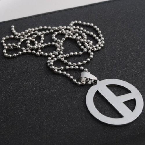 Gift 1 lucky Stainless steel anti-war logo necklace geometric round peace Sign GD peace symbol titanium steel necklace jewelry