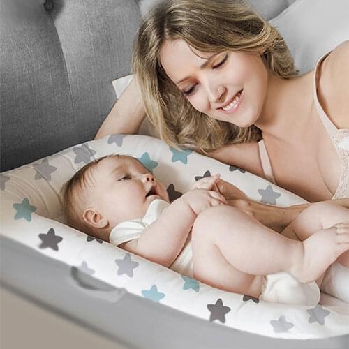 Baby Bed Newborn Baby Portable Nest Bed Crib Travel Bed Infant Toddler Cotton Cradle for Newborn Baby Bassinet Machine washable