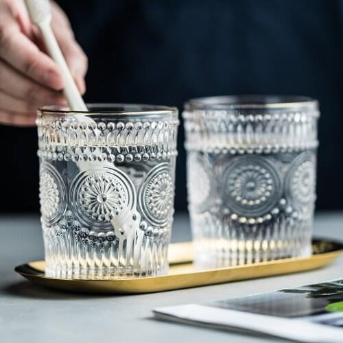 Luxury Glass Mug Ins Brushing Cup Couples Gargle ya gang bei tao zhuang Gold Series Cup wine tumbler tumbler cup unicorn mug