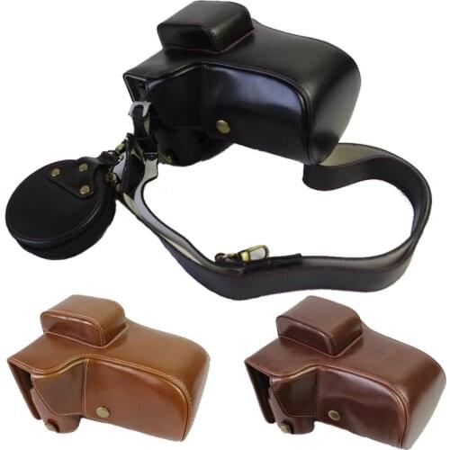 Luxury PU Leather Camera Bag Case for Fuji Fujifilm XE3 X-E3 18-55mm Long Focal Lens With Bottom Battery Opening