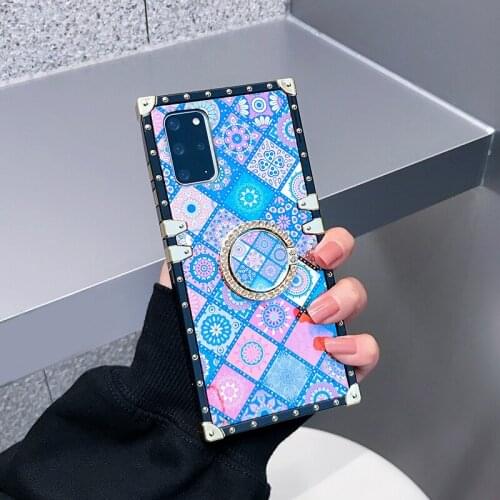 Luxurious folk style for Samsung note20ultra phone case s20 Blu-ray note10 s10 square a71 ring s9plus s20fe soft shell