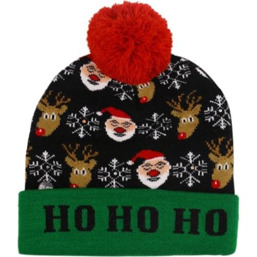 2021 New LED Christmas Hat Christmas Flash Light Up Knitted Hat Christmas Gift for Kids/Adults Xmas New Year Party Decorations