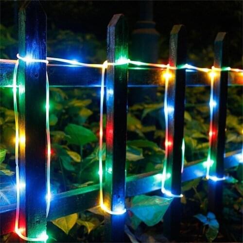 Christmas Light String 5/10M 100leds Copper Wire Tube Light 8 Mode Waterproof Remote Control Rainbow Tube Decorative Fairy Light